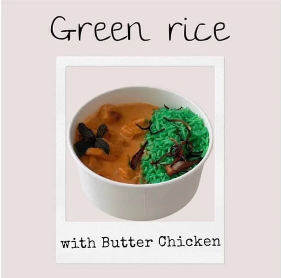 Butter Chicken & Green Rice - عيش اخضر بترجكن
